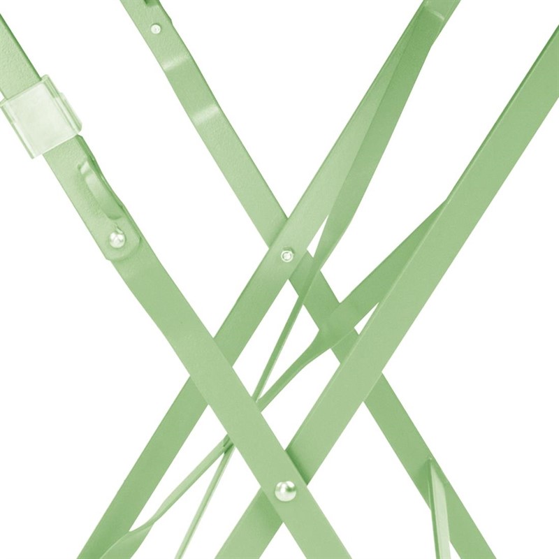  Bolero Table de terrasse carr&eacute;e pliante en acier vert clair 600 mm 