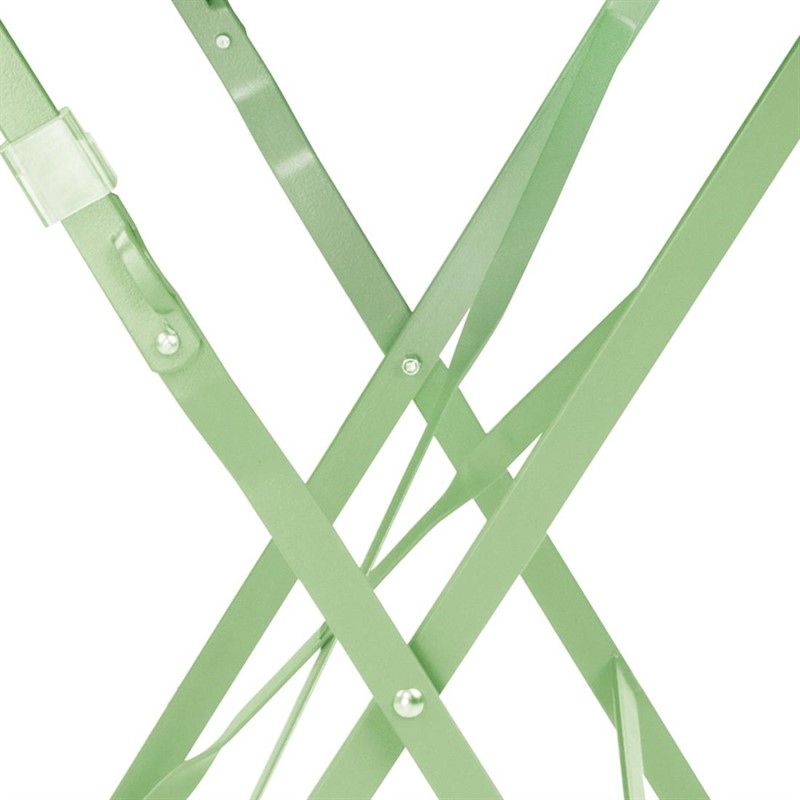  Bolero Table de terrasse carr&eacute;e pliante en acier vert clair 595 mm 