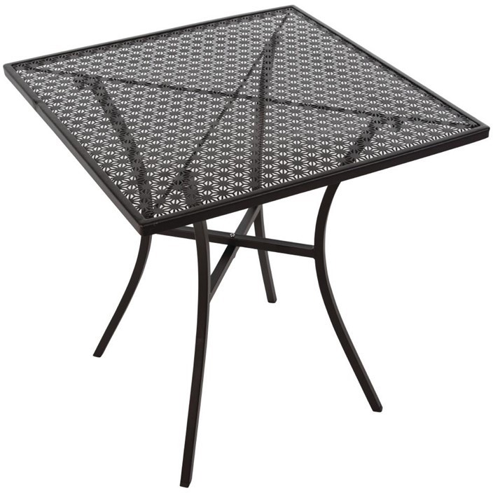  Bolero Table bistro carr&eacute;e en acier ajour&eacute; noire 700mm 