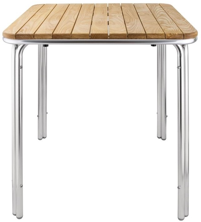  Bolero Table carr&eacute;e en fr&ecirc;ne et aluminium 700mm 