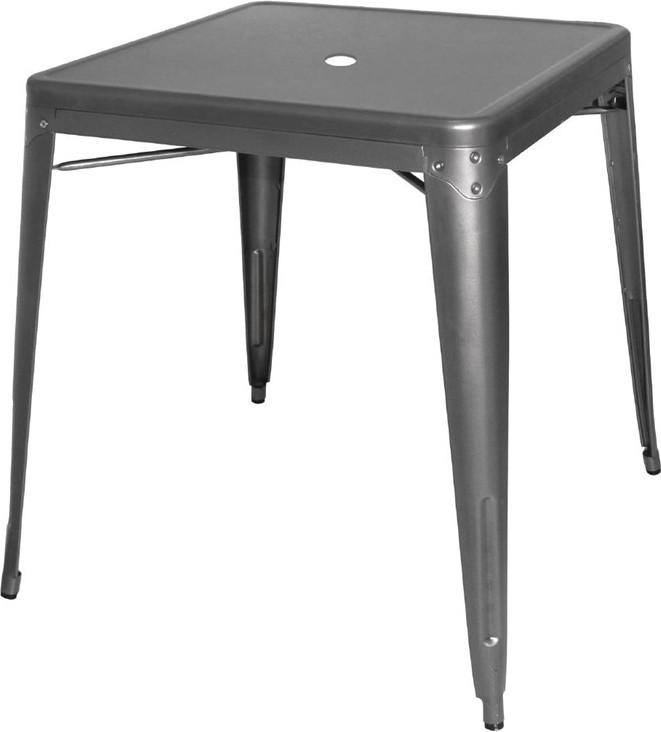  Bolero Table en acier bistro gris m&eacute;tallis&eacute; 
