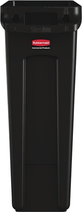  Rubbermaid Collecteur de recyclage avec conduits d'a&eacute;ration Slim Jim noir 87L 