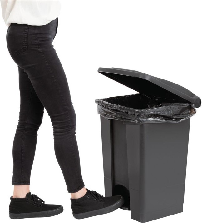  Jantex Poubelle de cuisine &agrave; p&eacute;dale noire 45L 
