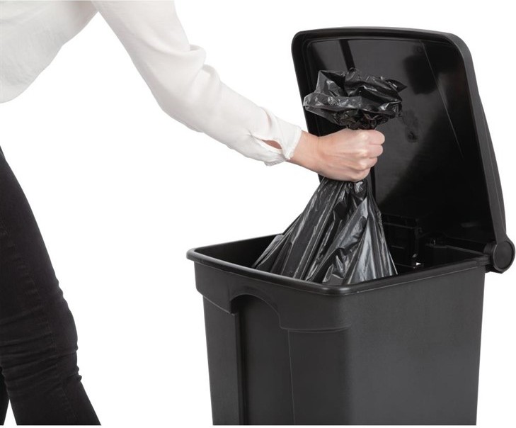  Jantex Poubelle de cuisine &agrave; p&eacute;dale noire 45L 