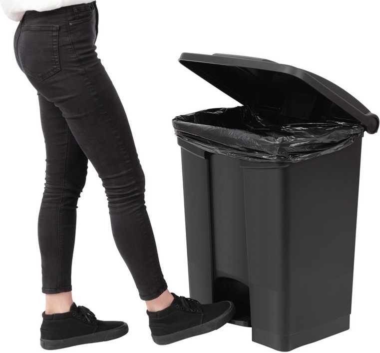  Jantex Poubelle de cuisine &agrave; p&eacute;dale noire 65L 
