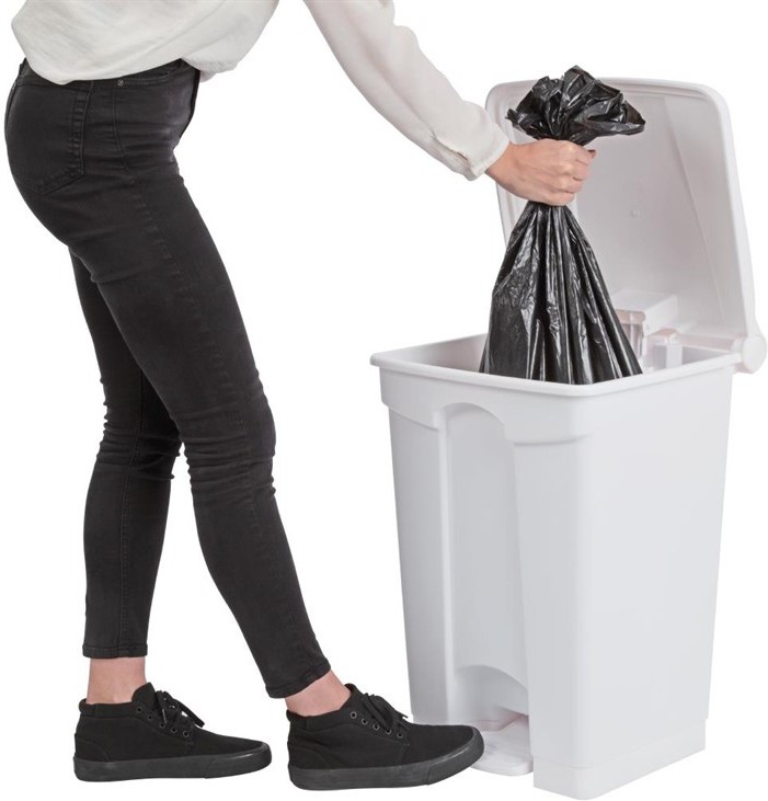  Jantex Poubelle de cuisine &agrave; p&eacute;dale blanche 45L 