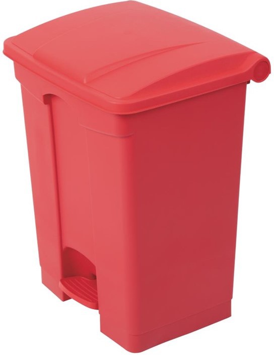  Jantex Poubelle de cuisine &agrave; p&eacute;dale rouge 65L 