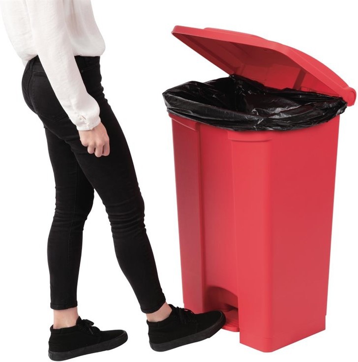  Jantex Poubelle de cuisine &agrave; p&eacute;dale rouge 87L 