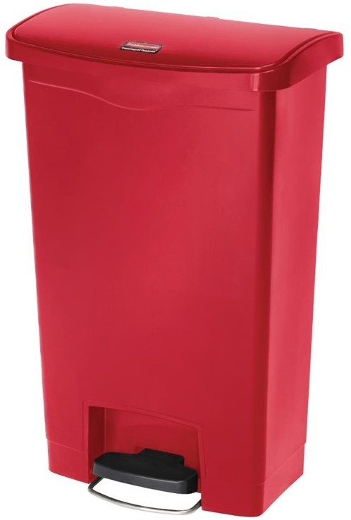  Rubbermaid Poubelle &agrave; p&eacute;dale frontale Slim Jim rouge 50L 