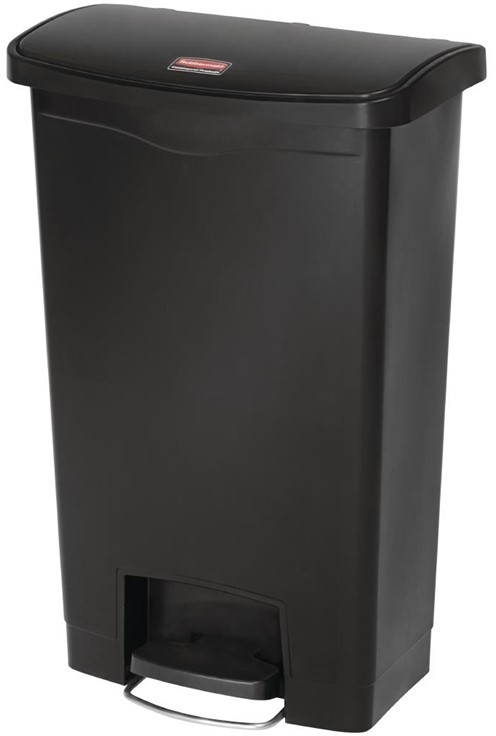  Rubbermaid Poubelle &agrave; p&eacute;dale frontale Slim Jim noire 50L 
