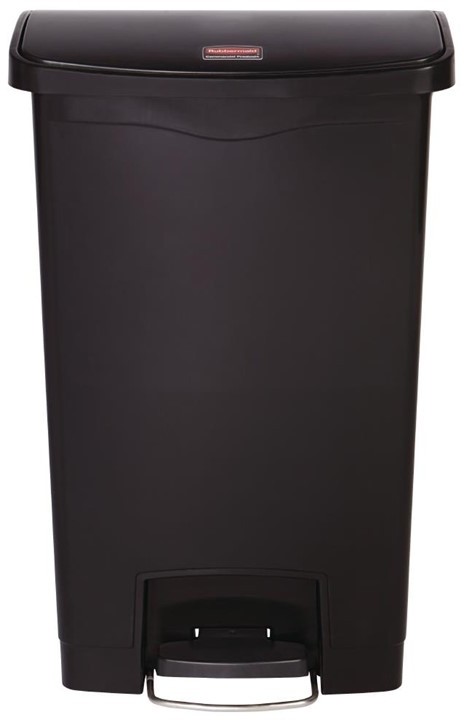  Rubbermaid Poubelle &agrave; p&eacute;dale frontale Slim Jim noire 50L 