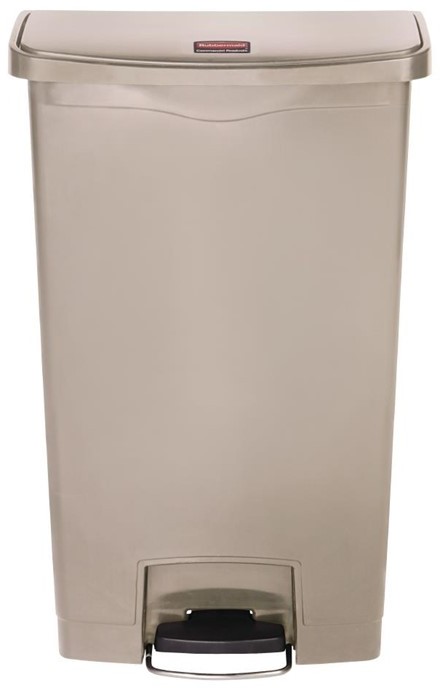  Rubbermaid Poubelle &agrave; p&eacute;dale frontale Slim Jim beige 68L 