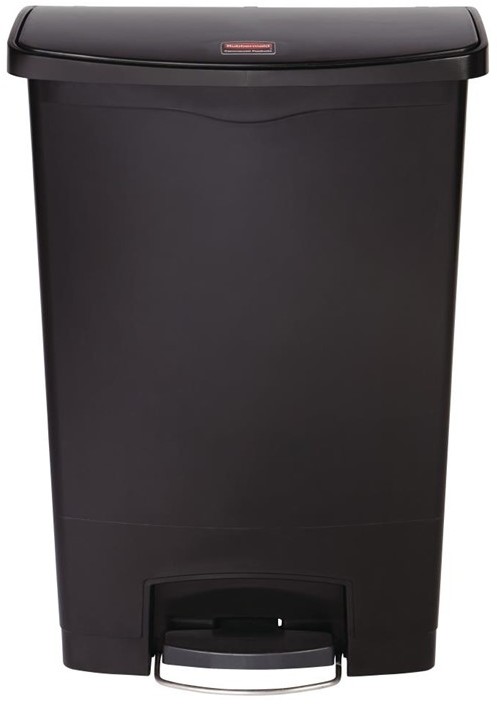  Rubbermaid Poubelle &agrave; p&eacute;dale frontale Slim Jim noire 90L 