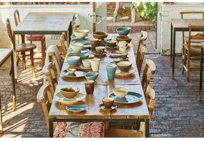  Olympia Assiette triangulaire couleur mousse Kiln 165mm 