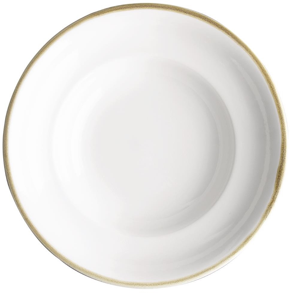  Olympia Assiettes &agrave; p&acirc;tes Kiln couleur craie 250mm (lot de 4) 
