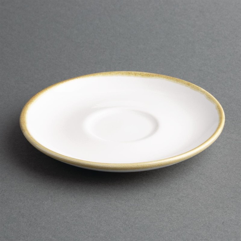  Olympia Soucoupes couleur craie pour tasses &agrave; espresso Kiln 140mm (lot de 6) 