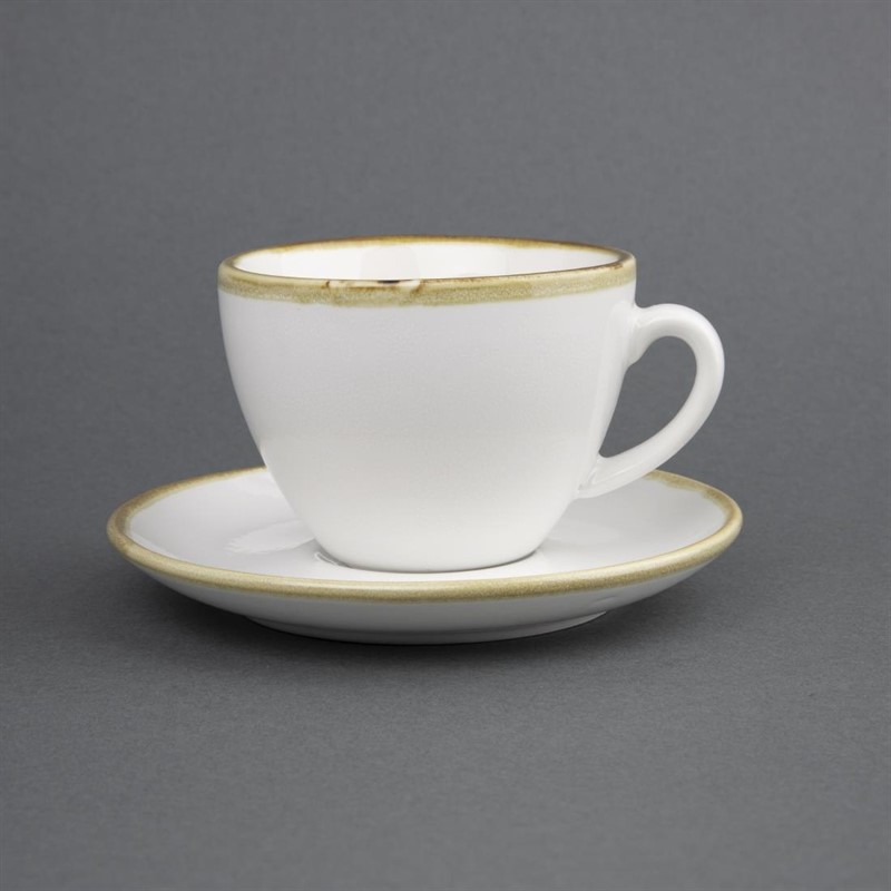  Olympia Soucoupes couleur craie pour tasses &agrave; espresso Kiln 140mm (lot de 6) 