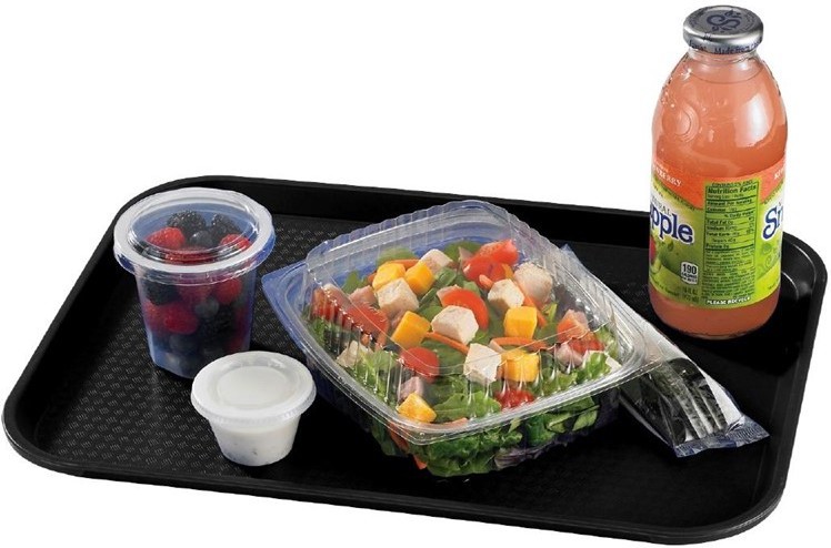  Cambro Plateau rectangulaire en polypropyl&egrave;ne Fast Food noir 41 cm 