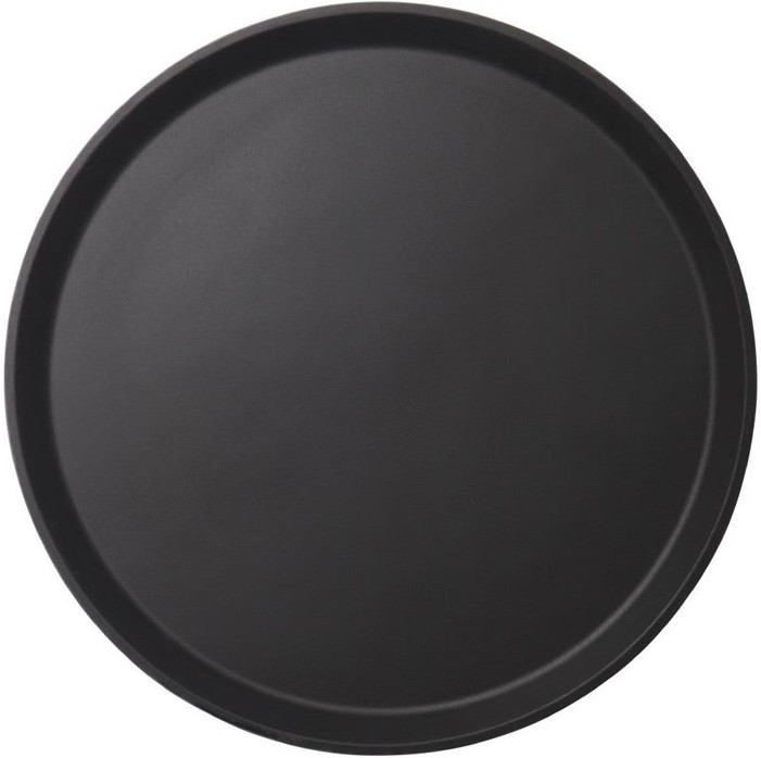  Cambro Plateau de service rond fibre de verre antid&eacute;rapant Camtread noir 35,5 cm 