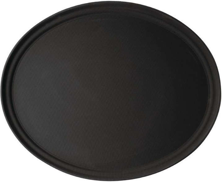  Cambro Plateau de service ovale fibre de verre antid&eacute;rapant Camtread noir 60 cm 