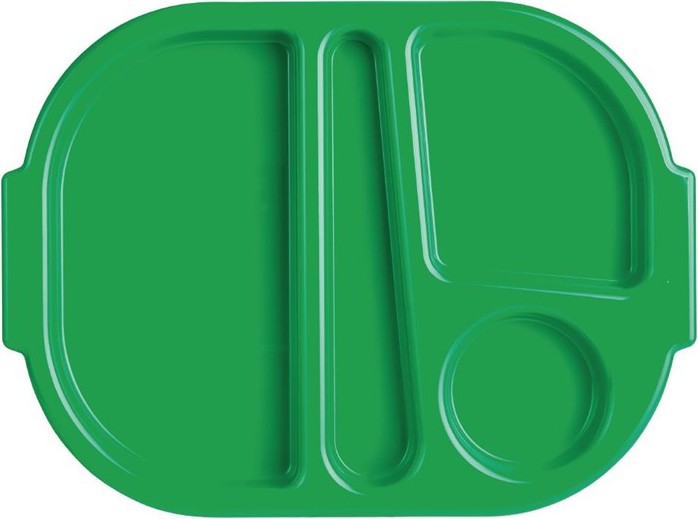  Olympia Grands plateaux repas &agrave; compartiments en polycarbonate Kristallon 375mm 