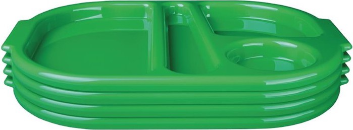  Olympia Grands plateaux repas &agrave; compartiments en polycarbonate Kristallon 375mm 