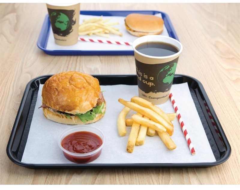  Kristallon Plateau fast food en plastique noir 