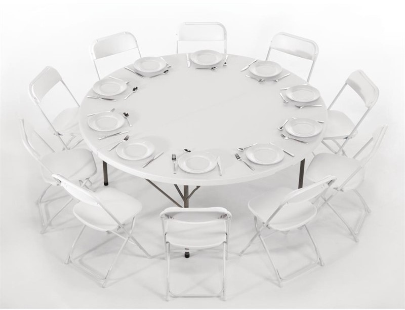  Bolero Table ronde pliante par le centre 1,8m 