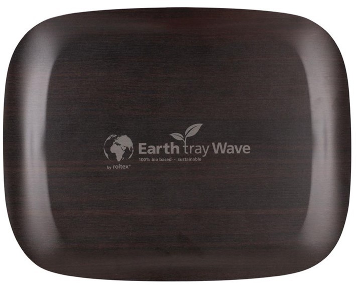  Roltex Plateau de service Wave 46x36cm bois fonc&eacute; vein&eacute; 