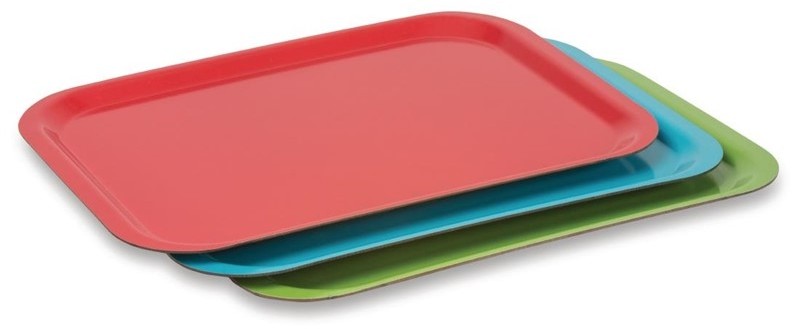  Roltex Plateau de service en polyester Trap&egrave;ze GN 500x325mm rouge 