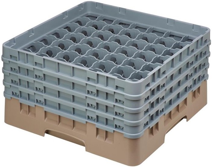  Cambro Casier &agrave; verres 49 compartiments Camrack beige hauteur max 215mm 