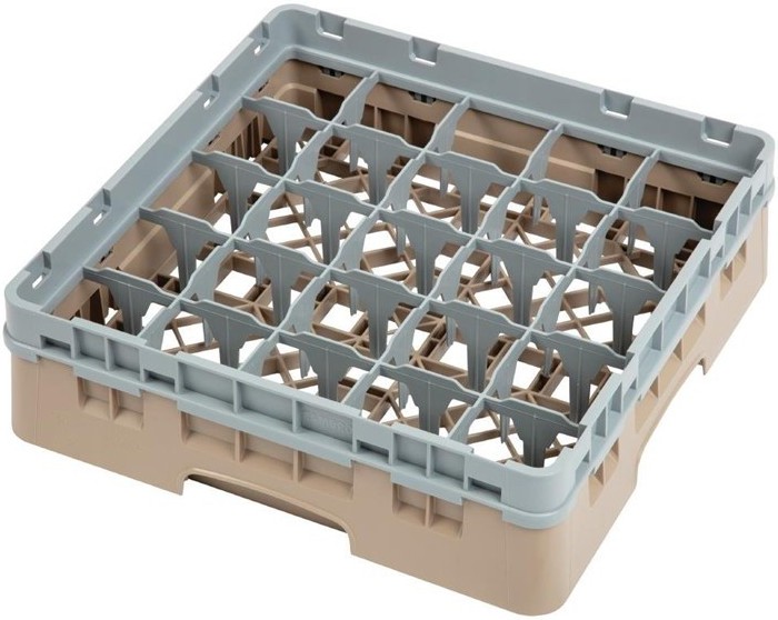  Cambro Casier &agrave; verres 25 compartiments Camrack beige hauteur max 92mm 