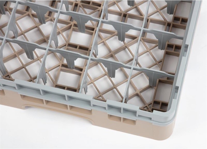  Cambro Casier &agrave; verres 25 compartiments Camrack beige hauteur max 92mm 