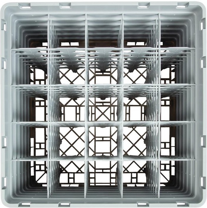  Cambro Casier &agrave; verres 25 compartiments Camrack beige hauteur max 298mm 