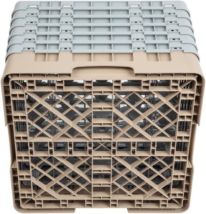  Cambro Casier &agrave; verres 25 compartiments Camrack beige hauteur max 298mm 
