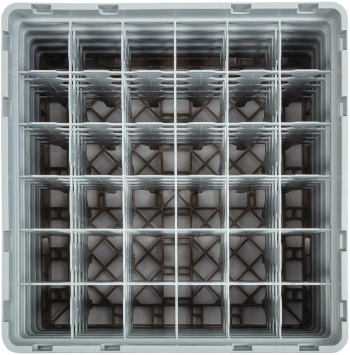  Cambro Casier &agrave; verres 36 compartiments Camrack beige hauteur max 257mm 